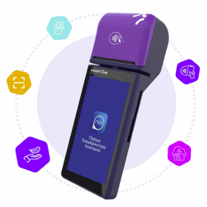 Термінал SmartOne Bank – комплексне готове інтеграційне рішення з ПРРО. Фіскалізація чеків, прийом оплати банківською карткою, сканер штрих-кодів, друк чеків – все в одному пристрої