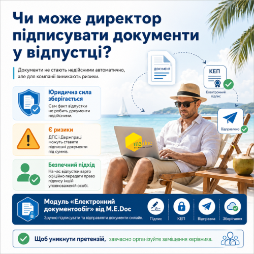 Чи може директор підписувати документи під час відпустки