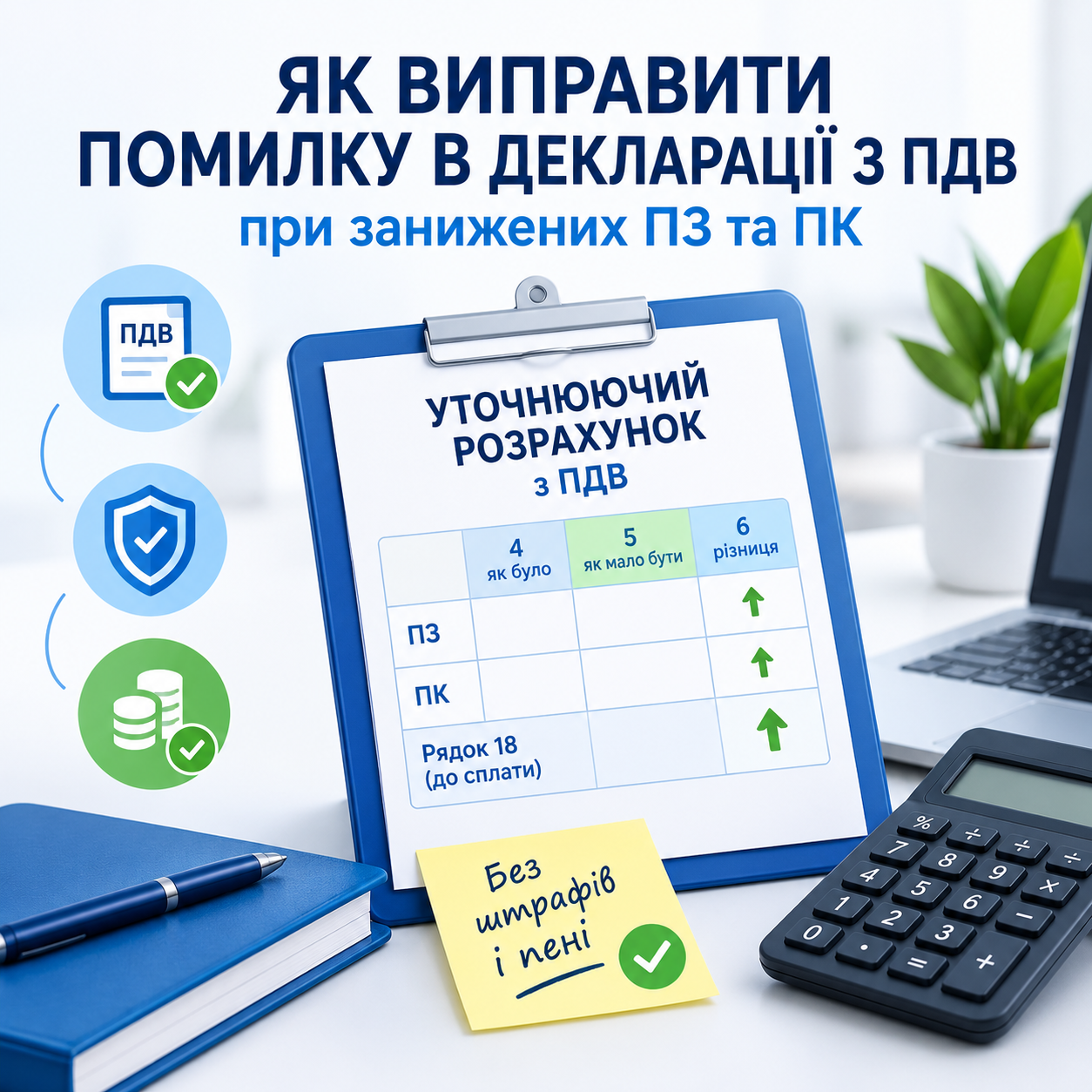 Як виправити помилку в декларації з ПДВ, якщо занижено податкові зобов’язання та податковий кредит?